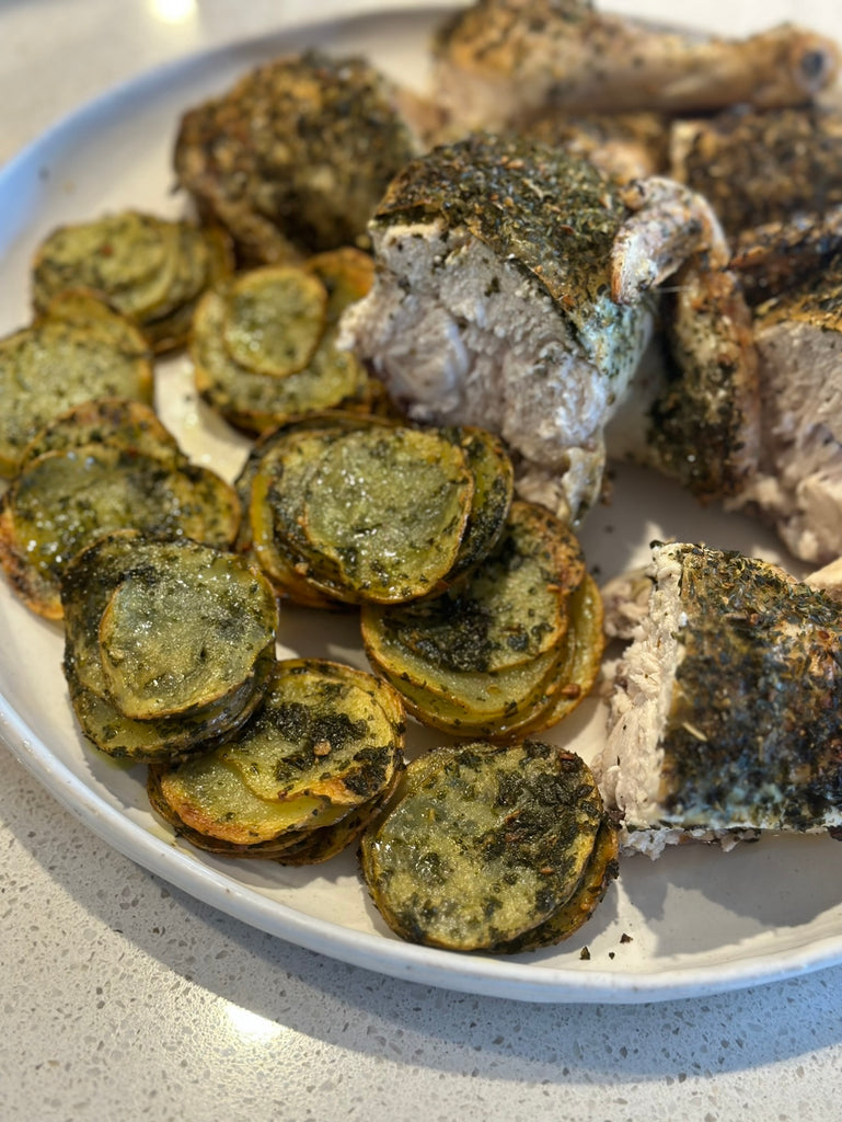 Chimichurri Chicken + Potatoes Provenzal